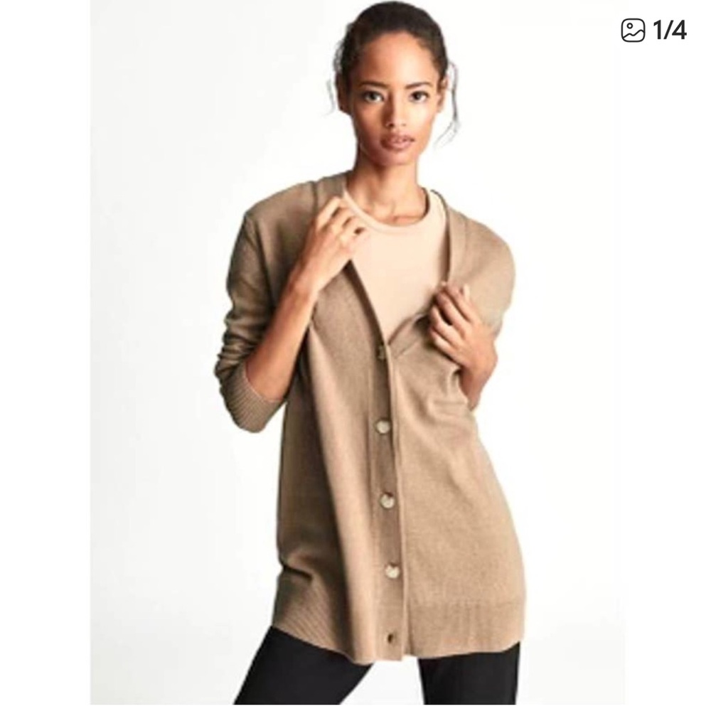 Reiss Camel Cardigan Sweater